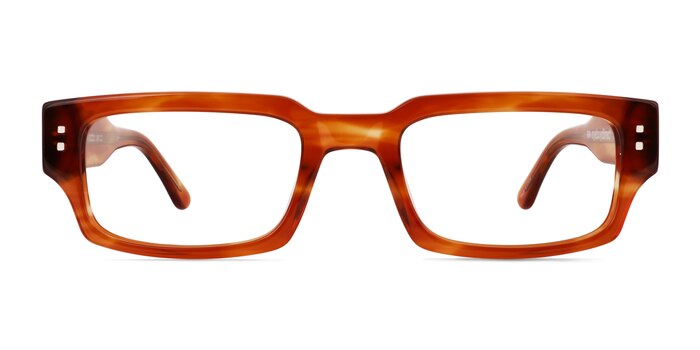 Bryn Striped Brown Acetate Eyeglass Frames from EyeBuyDirect