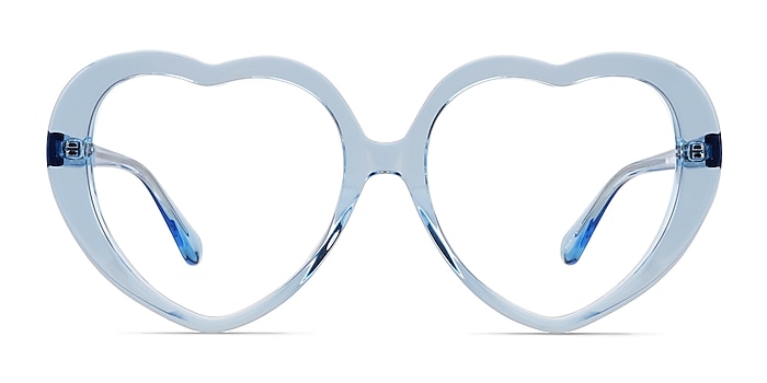 Suki Crystal Blue Acetate Eyeglass Frames from EyeBuyDirect