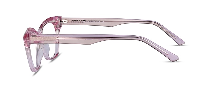 Layla Crystal Light Pink Acétate Montures de lunettes de vue d'EyeBuyDirect
