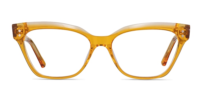 Layla Crystal Yellow Acetate Eyeglass Frames from EyeBuyDirect
