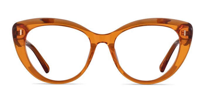 Kitty Crystal Orange Acetate Eyeglass Frames from EyeBuyDirect