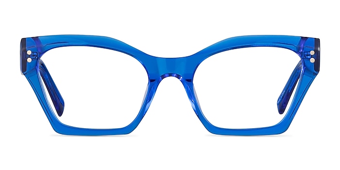 Elisa Crystal Blue Acétate Montures de lunettes de vue d'EyeBuyDirect