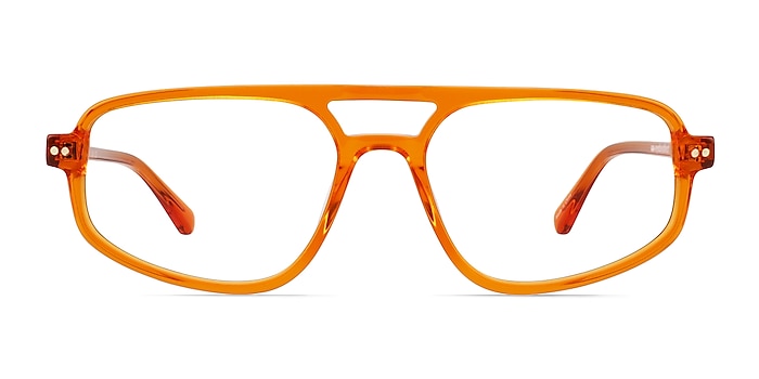 Meditate Crystal Orange Acetate Eyeglass Frames from EyeBuyDirect