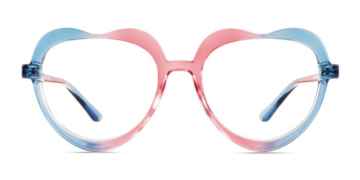 Rainbow Heart Blue Pink Plastique Montures de lunettes de vue d'EyeBuyDirect