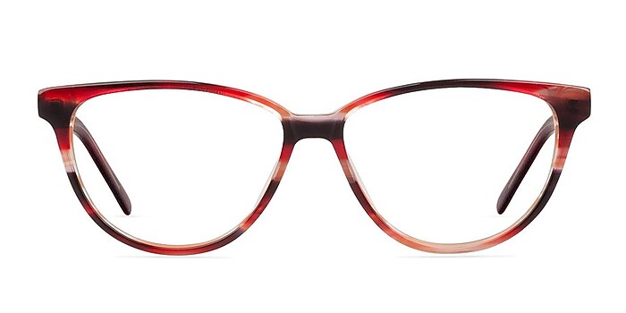 Aliyah Red/Strip Acetate Eyeglass Frames from EyeBuyDirect