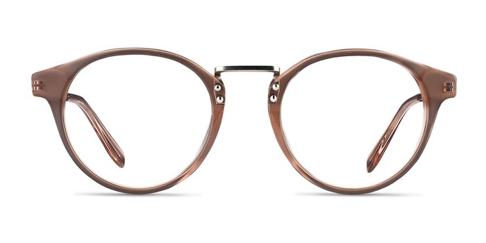 Get Lucky Brown/Silver Acetate-metal Montures de lunettes de vue d'EyeBuyDirect