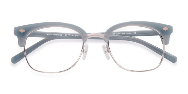Japan Morning prescription eyeglasses ( Blue ) - 17091 - Eyeglasses Japan Mornings vintage browline shape is given a m sku 17091