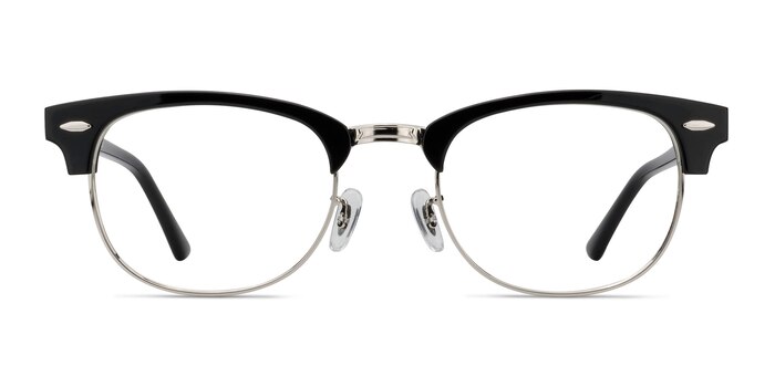 Sweet Janet Black Silver Acetate-metal Montures de lunettes de vue d'EyeBuyDirect