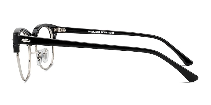 Sweet Janet Black Silver Acetate-metal Eyeglass Frames from EyeBuyDirect