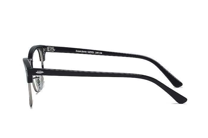 Sweet Janet Navy Silver Acetate Eyeglass Frames from EyeBuyDirect