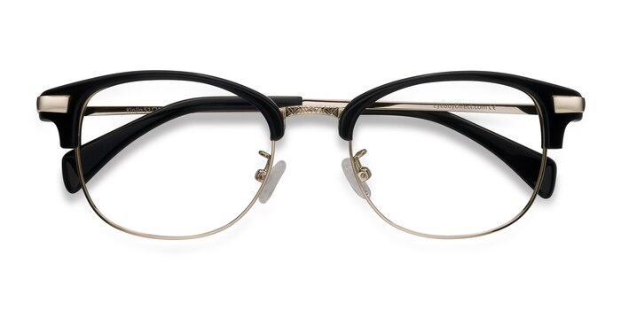 Black Kinjin -  Vintage Acetate, Metal Eyeglasses