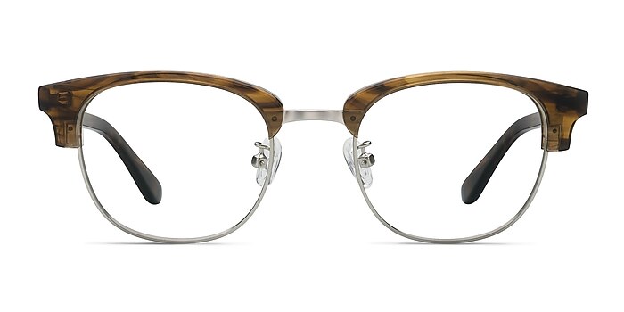 Bansai Brown Striped Acetate Eyeglass Frames from EyeBuyDirect
