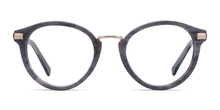 Yuke Gris foncé Acetate-metal Montures de lunettes de vue d'EyeBuyDirect