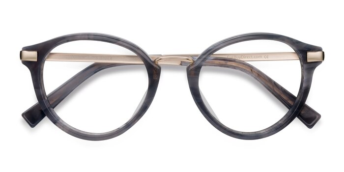 Dark Gray Yuke -  Designer Acetate, Metal Eyeglasses