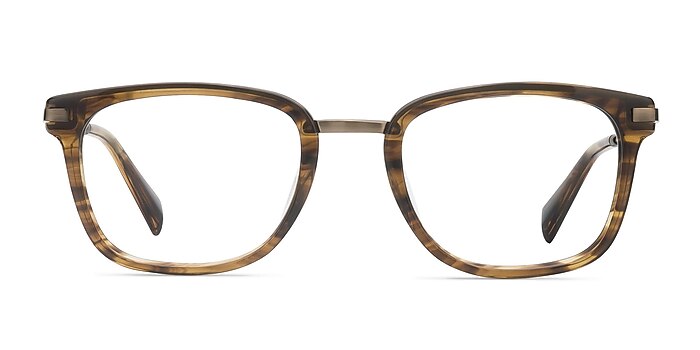 Audacity Brown Striped Acétate Montures de lunettes de vue d'EyeBuyDirect