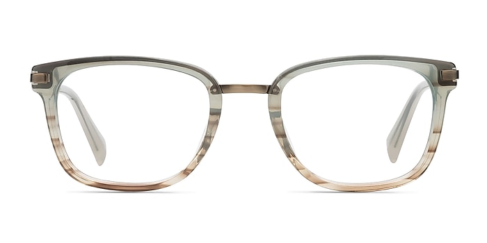Audacity Green Brown Acetate Eyeglass Frames from EyeBuyDirect