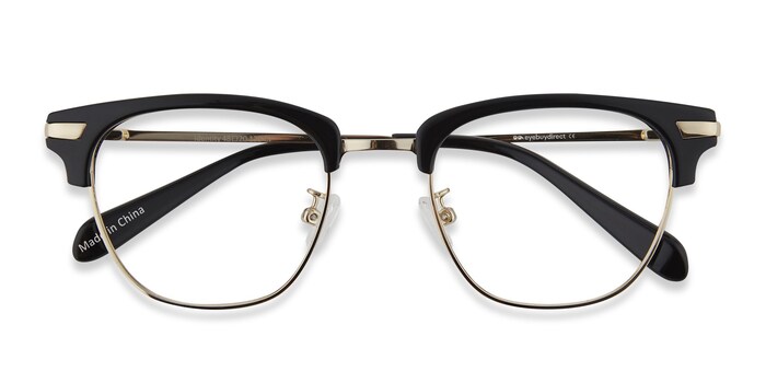 Progressive Transitions Eyeglasses Online with Medium Fit, Round, Full-Rim Metal Design — St Michel in Golden/black/bronze by Eyebuydirect - Lenses