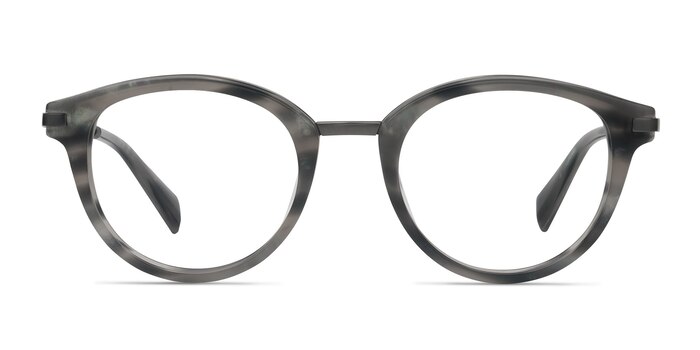 Ginger Round Gray Striped Glasses for Women | Eyebuydirect