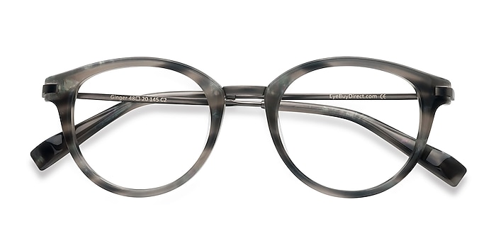 Gray Striped Ginger -  Vintage Acetate Eyeglasses