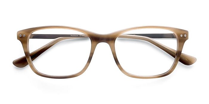 Brown Striped Hudson -  Fashion Acetate Eyeglasses