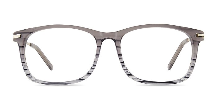 Phase Gray Striped Acetate Eyeglass Frames from EyeBuyDirect