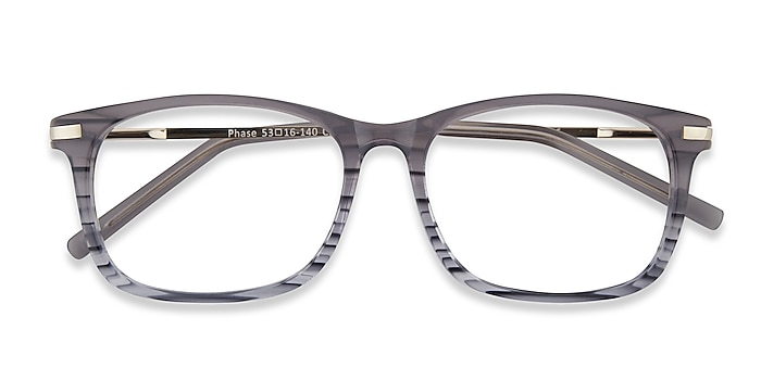 Gray Striped Phase -  Acetate Eyeglasses