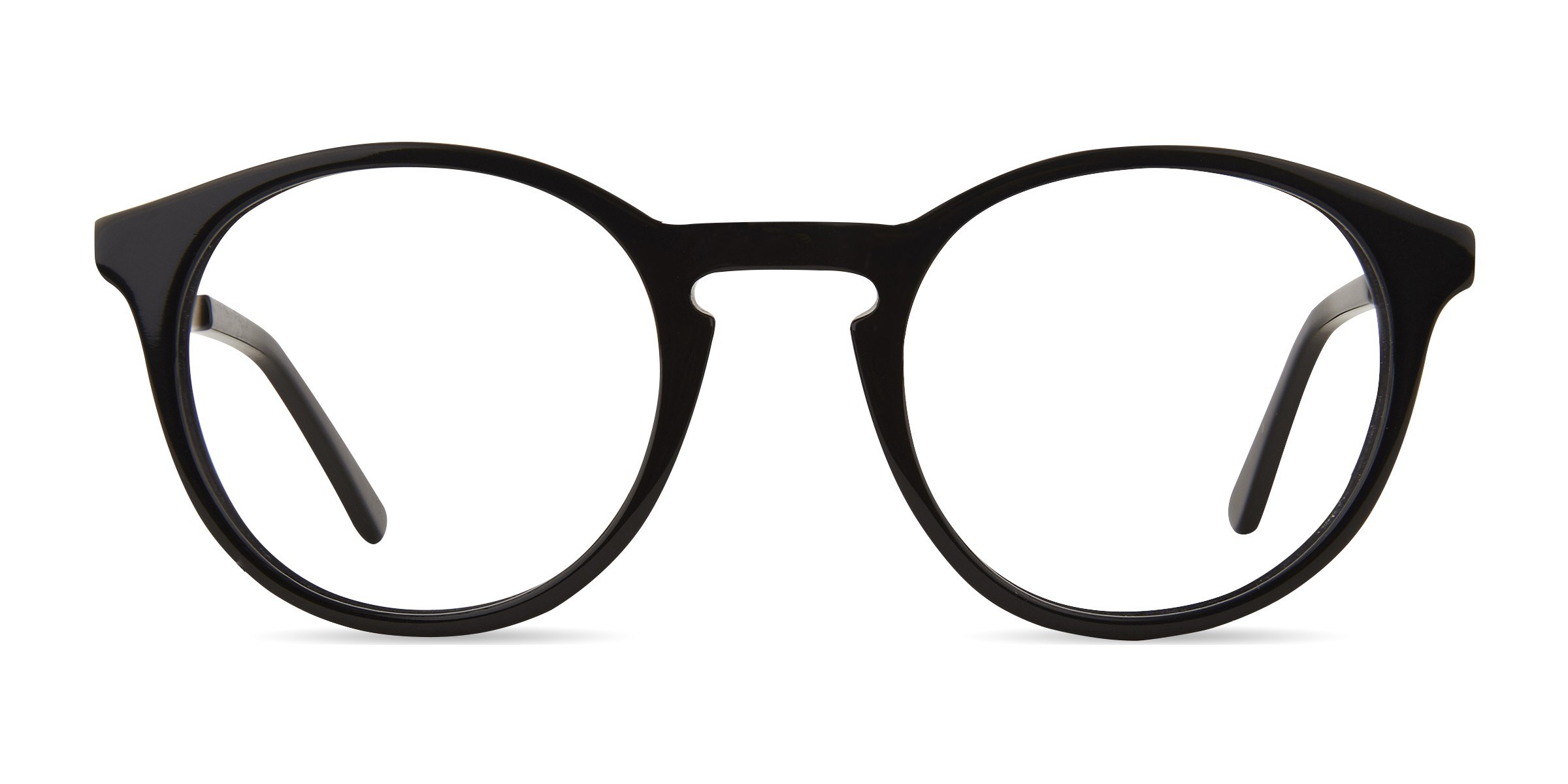 White Moon Round Black Full Rim Eyeglasses | Eyebuydirect