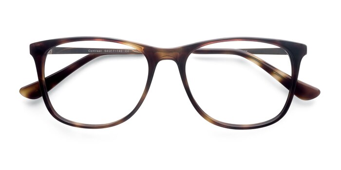 Tortoise Contrast -  Lightweight Acetate, Metal Eyeglasses