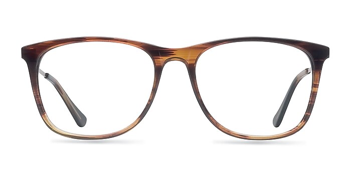 Contrast Brown Acetate Eyeglass Frames from EyeBuyDirect