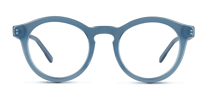Twin Blue Acetate Eyeglass Frames from EyeBuyDirect