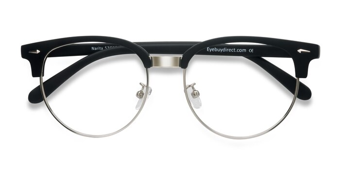 Matte Black Narita -  Vintage Plastic, Metal Eyeglasses