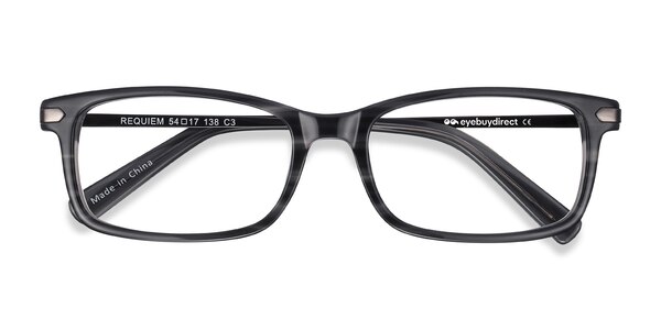 Requiem prescription eyeglasses (Gray Striped) - 17899 - Eyeglasses Requiem is playfully vintage in design. These stri sku 17899