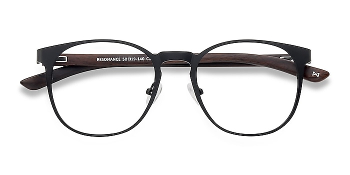 Charcoal and Walnut Resonance -  Wood Texture Eyeglasses
