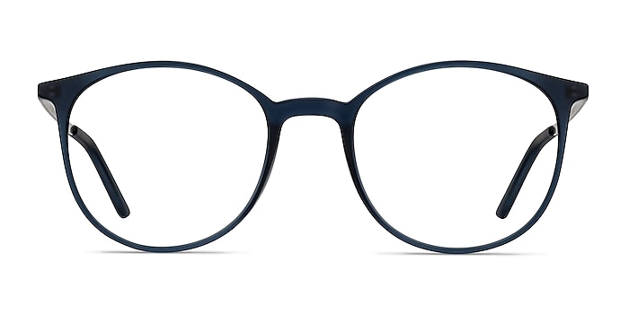 Tangent Navy Metal Eyeglass Frames from EyeBuyDirect