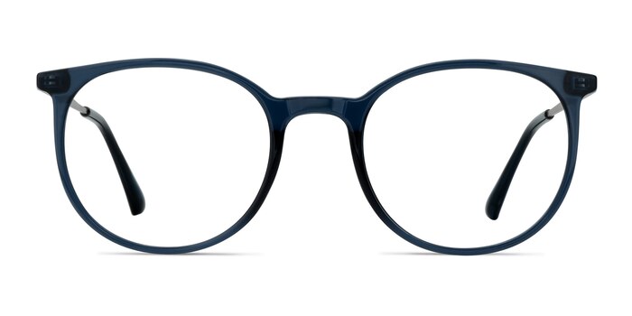 Marilou Round Clear Cobalt Full Rim Eyeglasses | Eyebuydirect