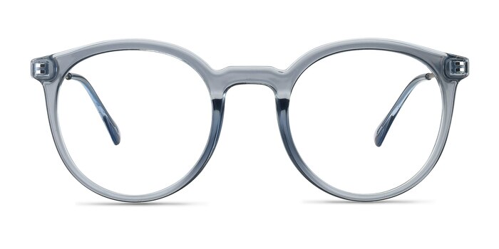 Grin Clear Blue Metal Eyeglass Frames from EyeBuyDirect