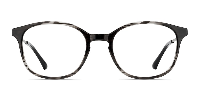 Villa Black striped Metal Eyeglass Frames from EyeBuyDirect