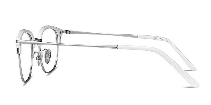 Links Blanche Métal Montures de lunettes de vue d'EyeBuyDirect