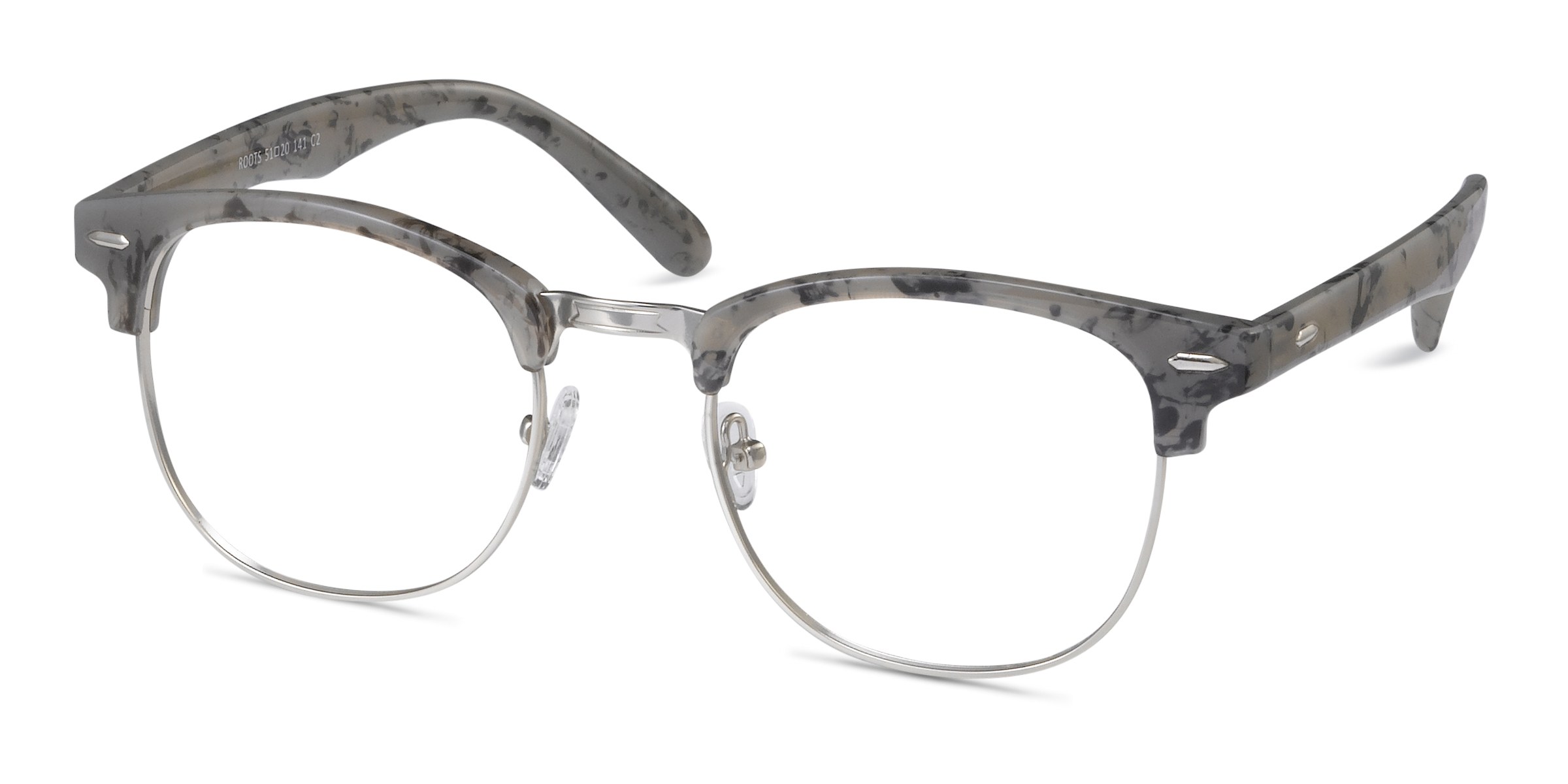 Roots Browline Speckled Gray Full Rim Eyeglasses Eyebuydirect Canada