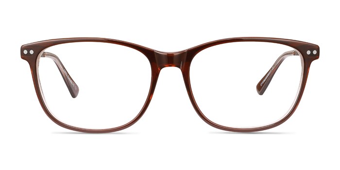 Grid Brun Acetate-metal Montures de lunettes de vue d'EyeBuyDirect