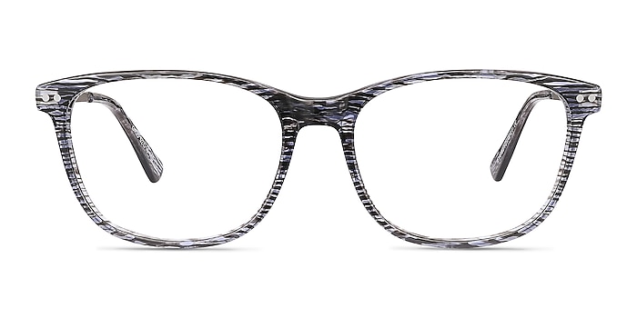 Grid Rayures Acetate-metal Montures de lunettes de vue d'EyeBuyDirect