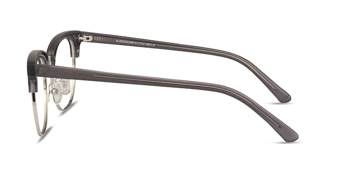 Borderline Gris Acetate-metal Montures de lunettes de vue d'EyeBuyDirect
