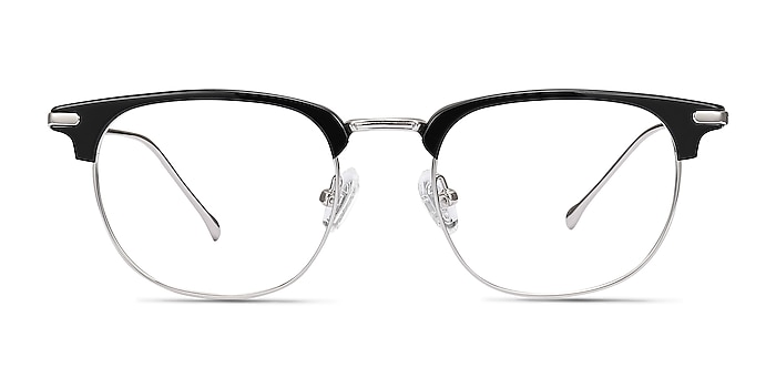 Relive Black Silver Acetate-metal Montures de lunettes de vue d'EyeBuyDirect