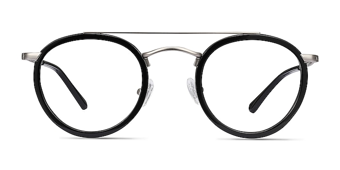 Architect Black Silver Acetate-metal Montures de lunettes de vue d'EyeBuyDirect