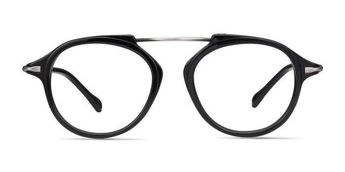 Terminal One Black Gunmetal Acetate-metal Montures de lunettes de vue d'EyeBuyDirect