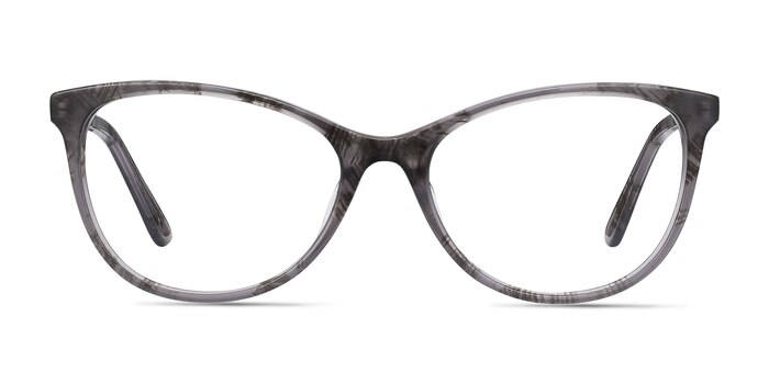 Cat's Meow Gray Floral Acetate-metal Montures de lunettes de vue d'EyeBuyDirect