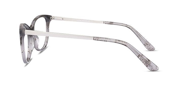 Cat's Meow Gray Floral Acetate-metal Montures de lunettes de vue d'EyeBuyDirect