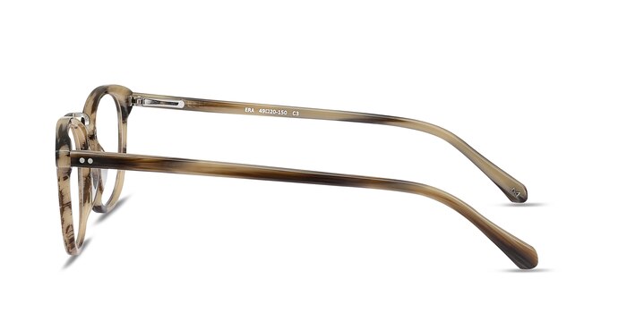 Era Brown Striped Acetate-metal Eyeglass Frames from EyeBuyDirect