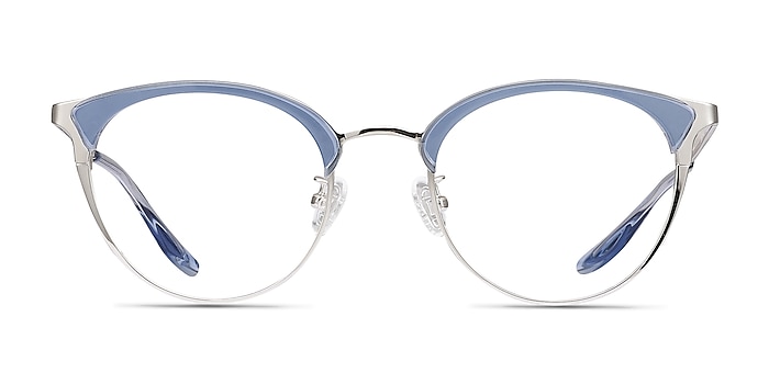 Bouquet Blue Silver Acetate-metal Eyeglass Frames from EyeBuyDirect