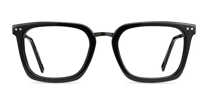 Poise Noir Acetate-metal Montures de lunettes de vue d'EyeBuyDirect